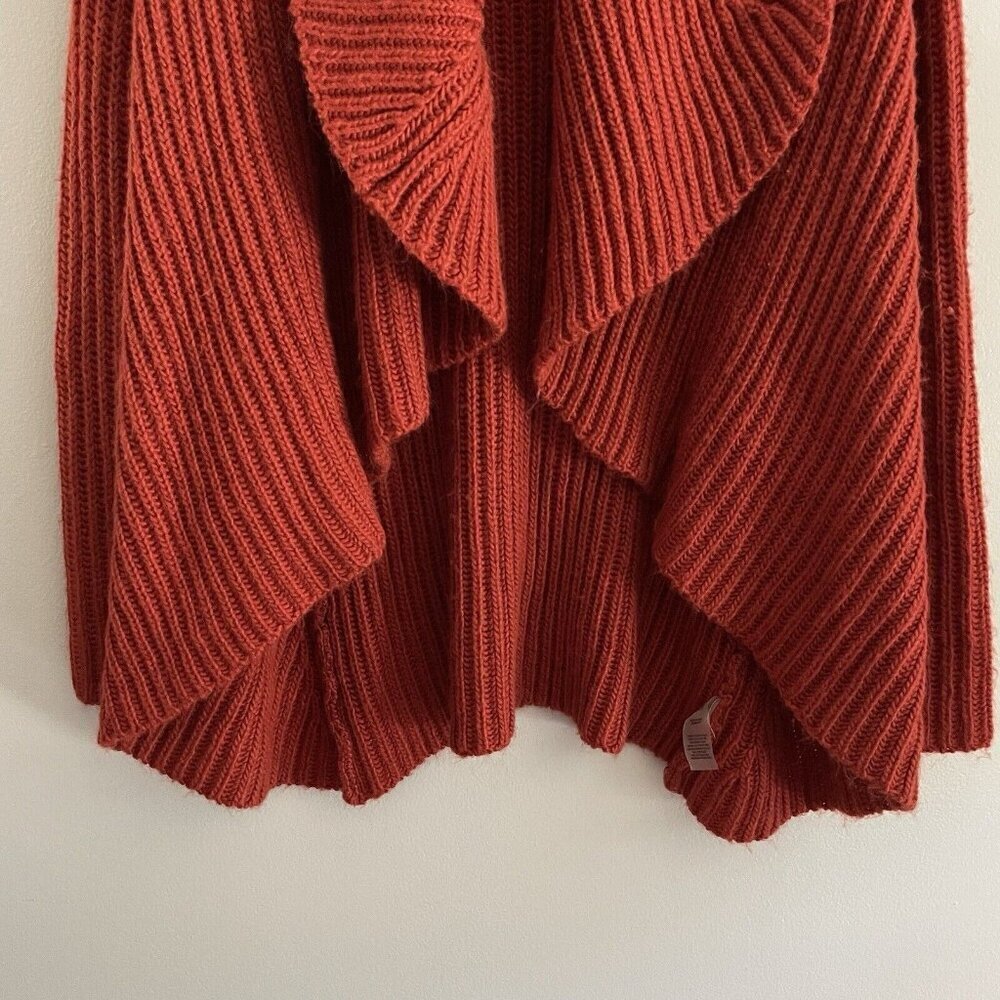 Soft Surroundings Women M Burnt Orange Wool Blend Open Front Courchevel Cardigan - Picture 3 of 9